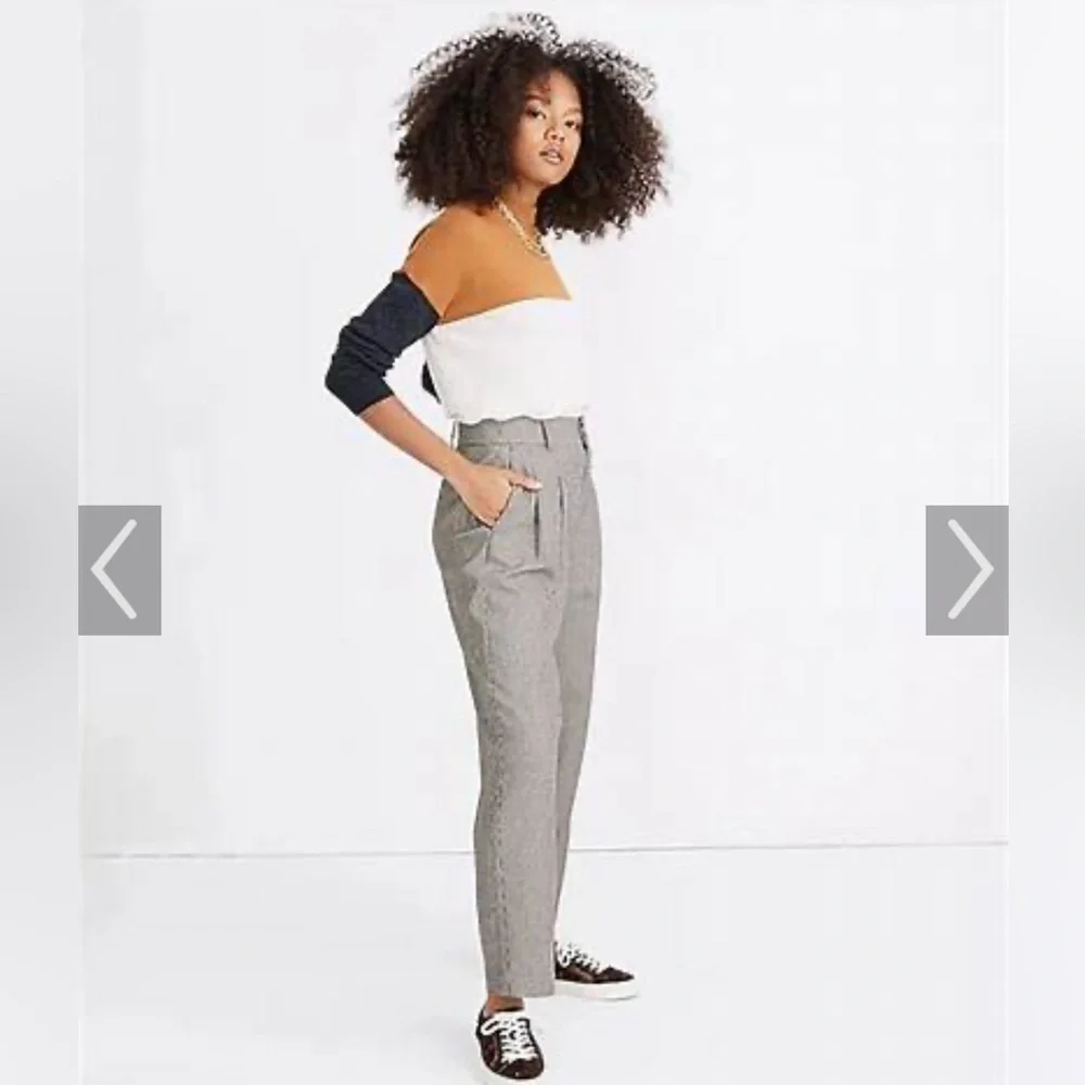 Madewell High-Waist Pleated Gray Trousers